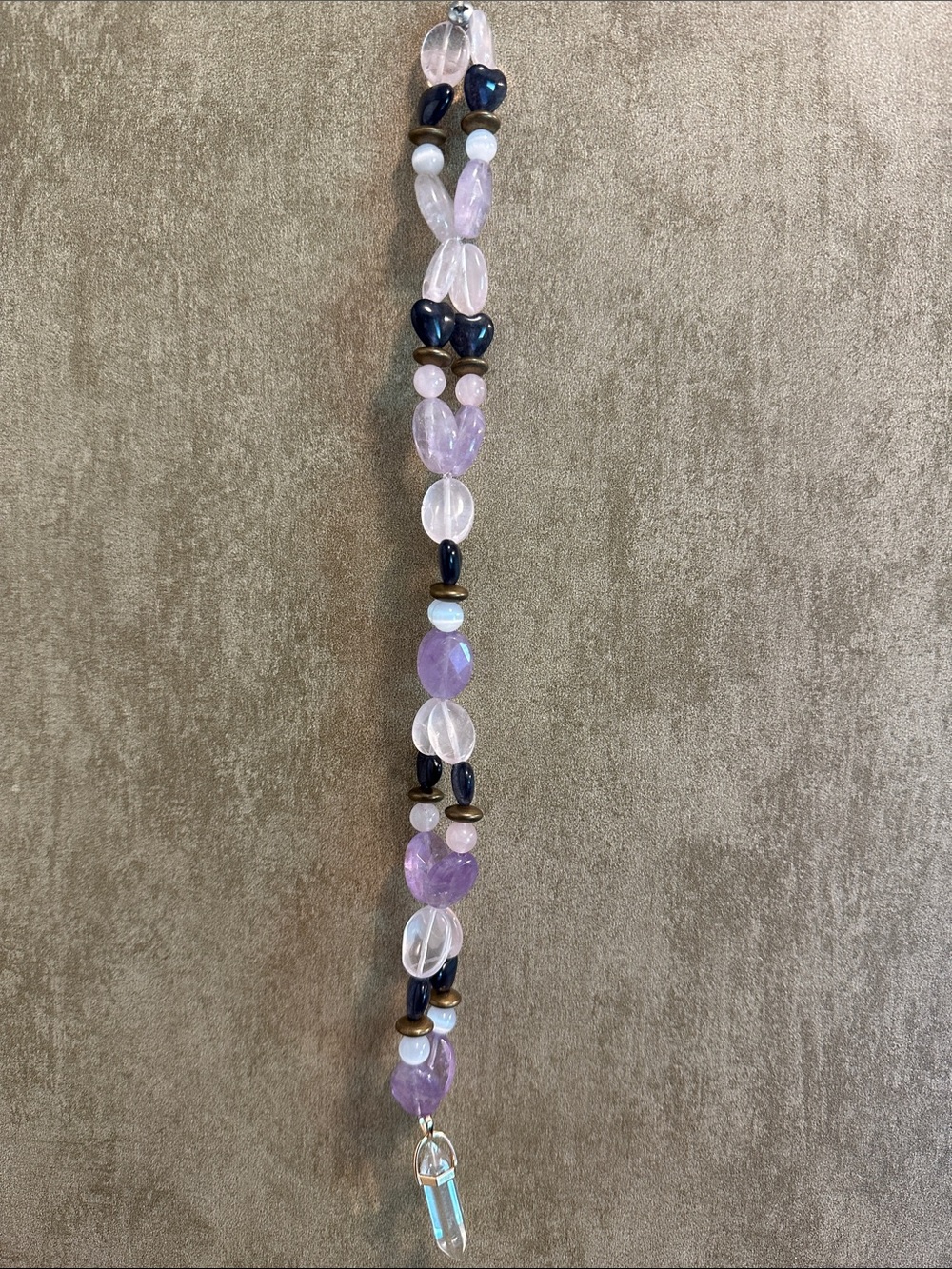 Faded Hidden Treasures HangCharm (Rose Quartz, Lavender Amethyst, White Cat Eye)